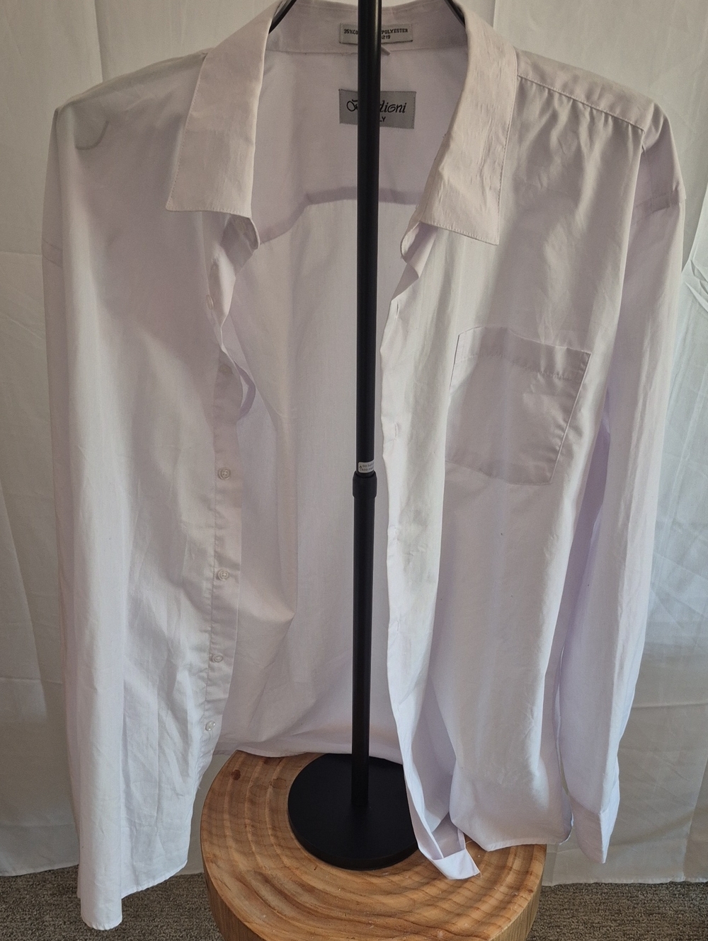 Men's White Dress Shirt by - Classic Long-Sleeve Button-Down